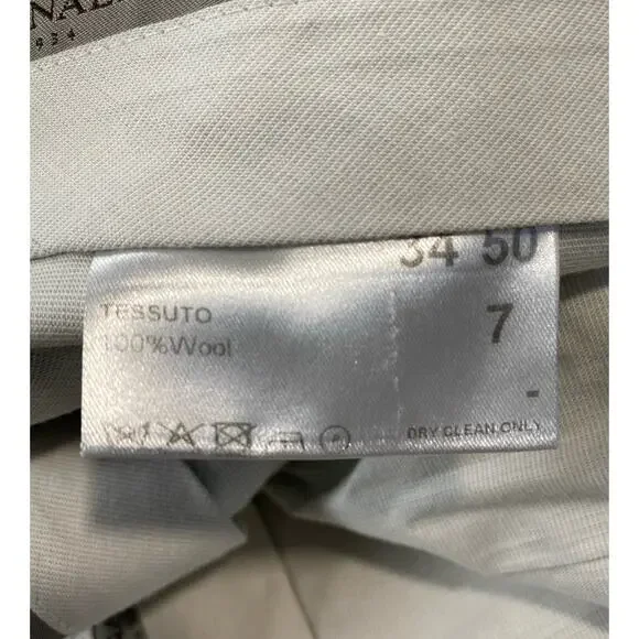 Canali 1934 Italy Flat Front Wool Dress Pants. Gray/Brown Micro Check. 34X32 EUC